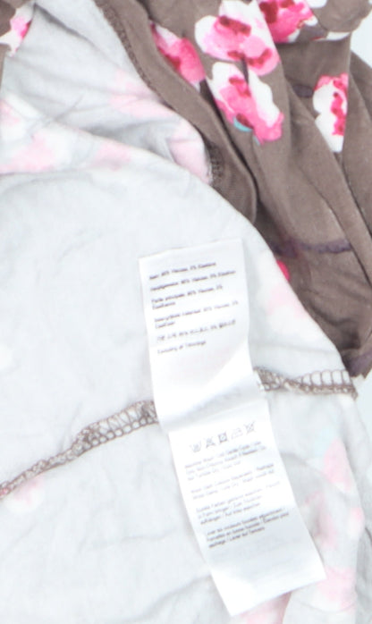 Joules Women Brown Floral A-Line Jersey Dress Size 8