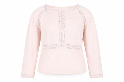 Dorothy Perkins Women’s Pink Crochet Long Sleeve Pullover Jumper Size 12