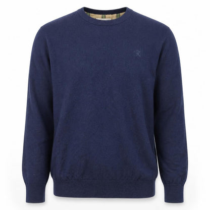 Sterling Men's Blue Cotton Crew Neck Pullover Jumper L