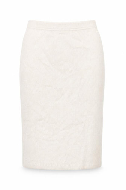 Raggio di Luna Women Beige Wool Angora Knit Pencil Skirt M