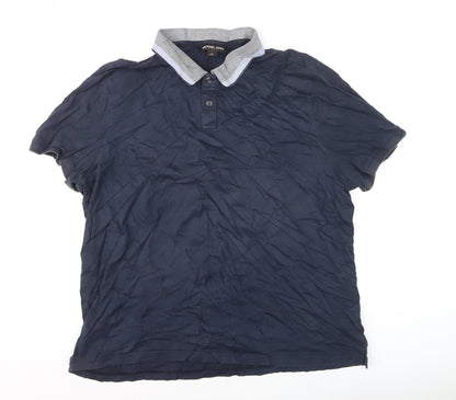 Michael Kors Men's Navy Blue Short Sleeve Polo Shirt XL Classic Fit