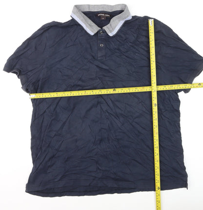 Michael Kors Men's Navy Blue Short Sleeve Polo Shirt XL Classic Fit