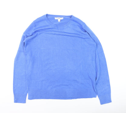 Marks and Spencer Women’s Blue Cotton Cashmere Crew Neck Jumper Size 10