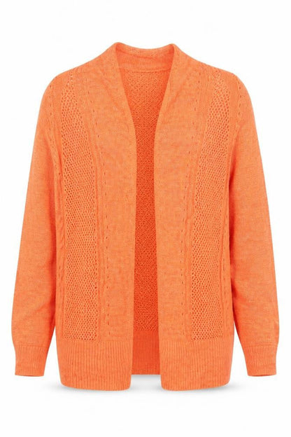 Alfani Women’s Orange Open-Knit Linen-Blend Cardigan M