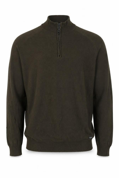 Threadbare Men's Green 1/4 Zip Cotton Jumper Size M