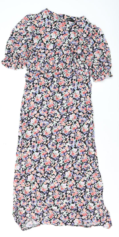 Nobody's Child Women's Multicoloured Floral Midi A-Line Dress Size 10