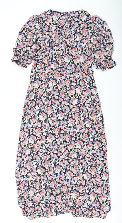 Nobody's Child Women's Multicoloured Floral Midi A-Line Dress Size 10