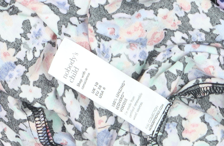 Nobody's Child Women's Multicoloured Floral Midi A-Line Dress Size 10