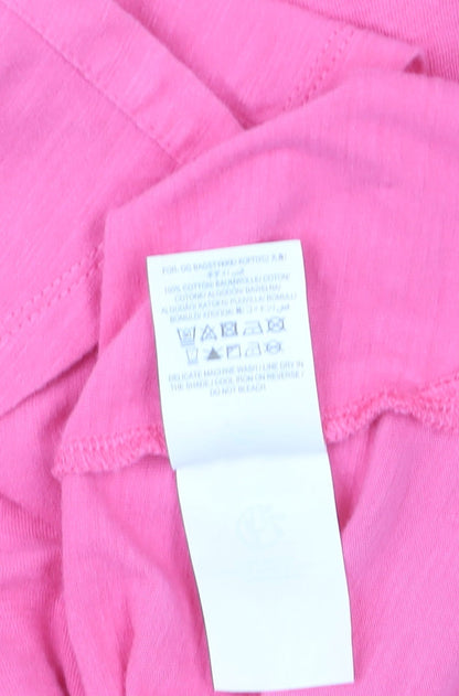 Boden Women Pink 3/4 Sleeve Button-Up Cotton Jersey Top UK 12