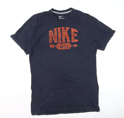 Nike Men's Blue Regular Fit Graphic Logo T-Shirt Size L