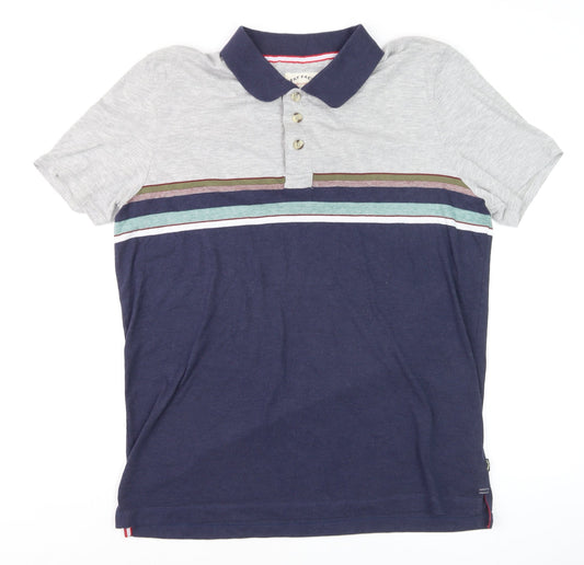 Fat Face Men's Multicoloured Striped Cotton Polo Shirt XL