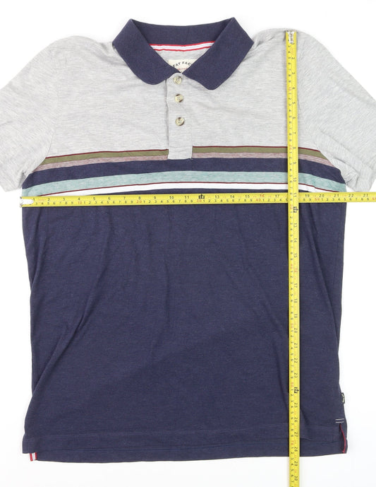 Fat Face Men's Multicoloured Striped Cotton Polo Shirt XL