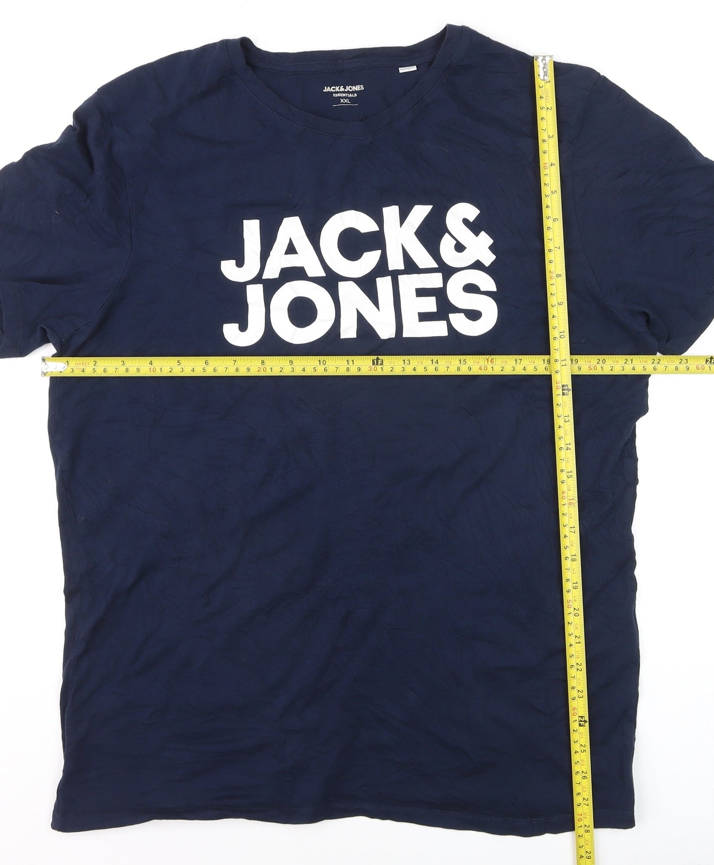 Jack & Jones Men's Blue 2XL Graphic Crew Neck T-Shirt
