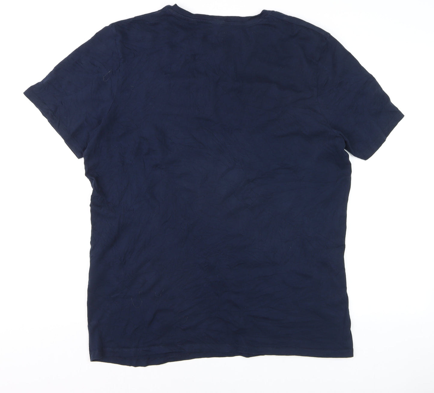 Jack & Jones Men's Blue 2XL Graphic Crew Neck T-Shirt
