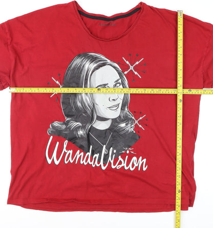 Marvel Men's Red WandaVision Graphic Print XXL Cotton T-Shirt