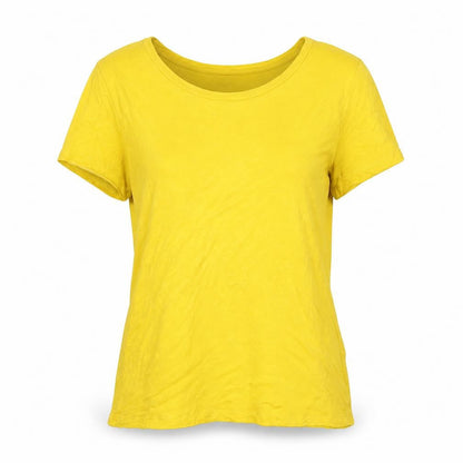 Warehouse Women's Yellow Short Sleeve Basic Viscose T-Shirt Size 10