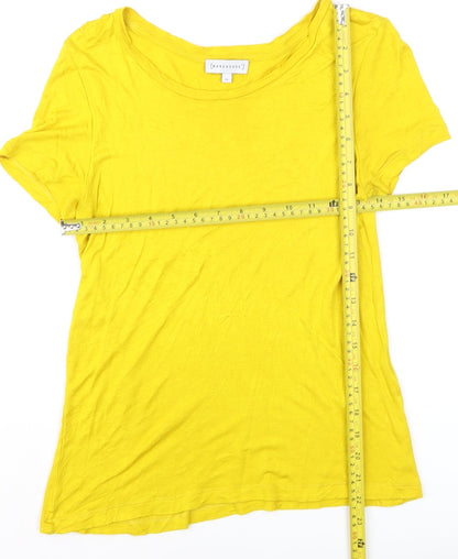 Warehouse Women's Yellow Short Sleeve Basic Viscose T-Shirt Size 10