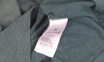 Farah Men's Green Long Sleeve Cotton Polo Shirt Size L
