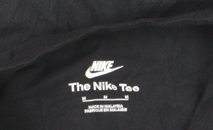 Nike Men's Black Regular Fit Crew Neck Cotton Sports T-Shirt Size M