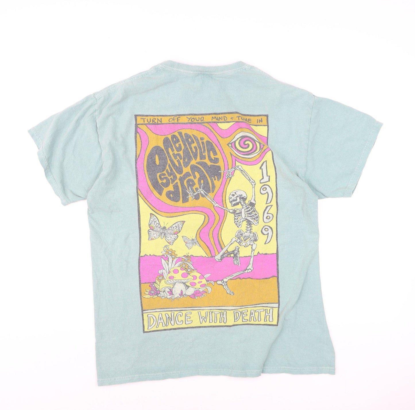 Urban Outfitters Men's Blue Psychedelic Dream Graphic T-Shirt Size S