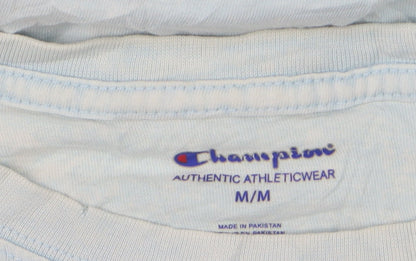 Champion Men's Blue Regular Fit Crew Neck Cotton T-Shirt M