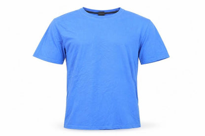 Kandor Men's Blue Cotton Crew Neck Short Sleeve T-Shirt Size S