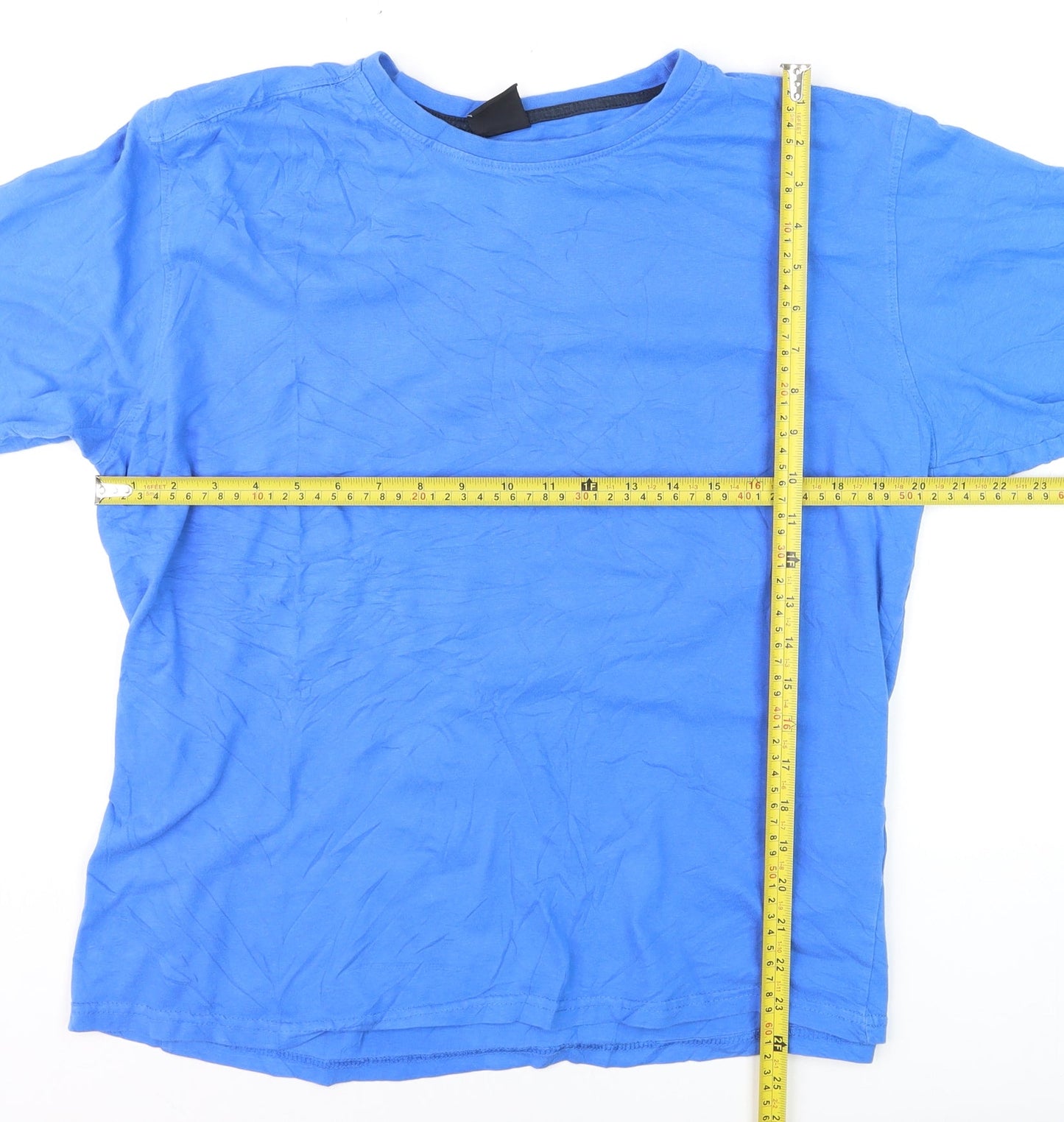 Kandor Men's Blue Cotton Crew Neck Short Sleeve T-Shirt Size S