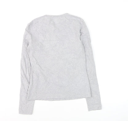 DKNY Jeans Girls Grey Long Sleeve Graphic Music T-Shirt M