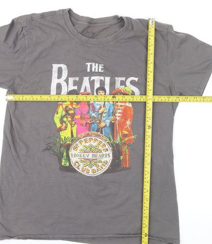 The Beatles Men’s Grey Graphic Band T-Shirt Size L Retro Music Tee