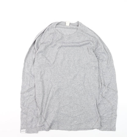 Oxylane Men's Grey Long Sleeve Polyester Top XL Regular Fit
