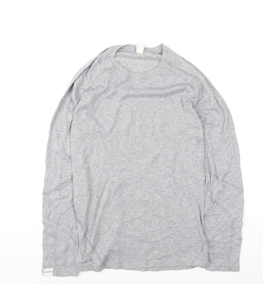Oxylane Men's Grey Long Sleeve Polyester Top XL Regular Fit