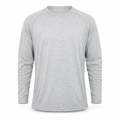 Oxylane Men's Grey Long Sleeve Polyester Top XL Regular Fit