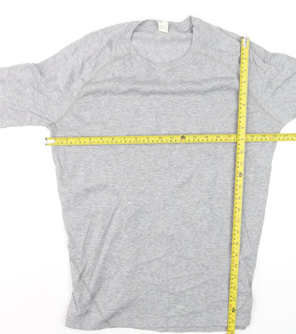 Oxylane Men's Grey Long Sleeve Polyester Top XL Regular Fit