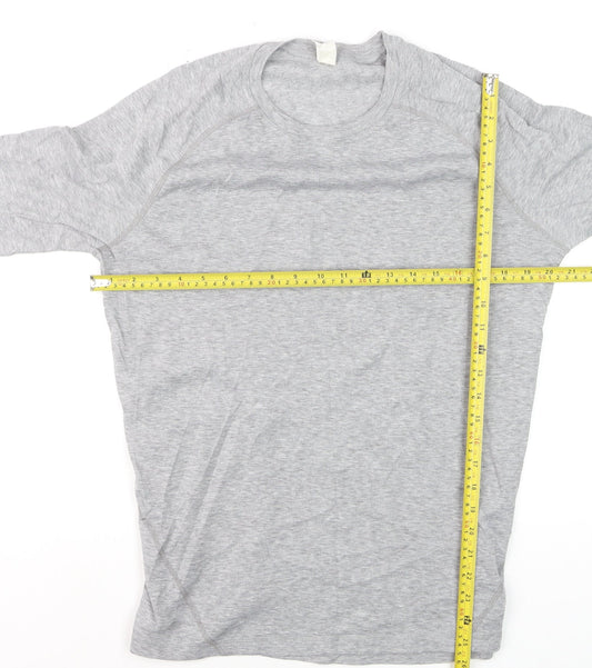 Oxylane Men's Grey Long Sleeve Polyester Top XL Regular Fit