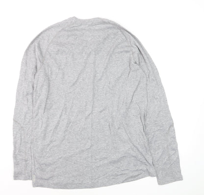 Oxylane Men's Grey Long Sleeve Polyester Top XL Regular Fit