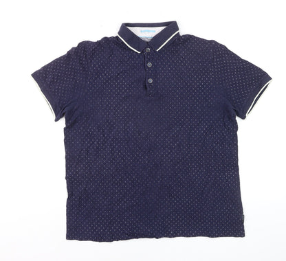 Ted Baker Men's Blue L Geometric Cotton Polo Shirt