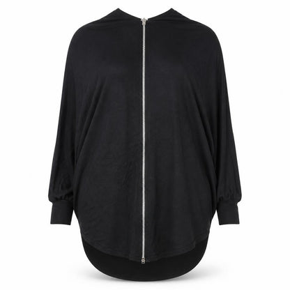 Select Women’s Black Zip Front Kimono Sleeve Blouse Size 14