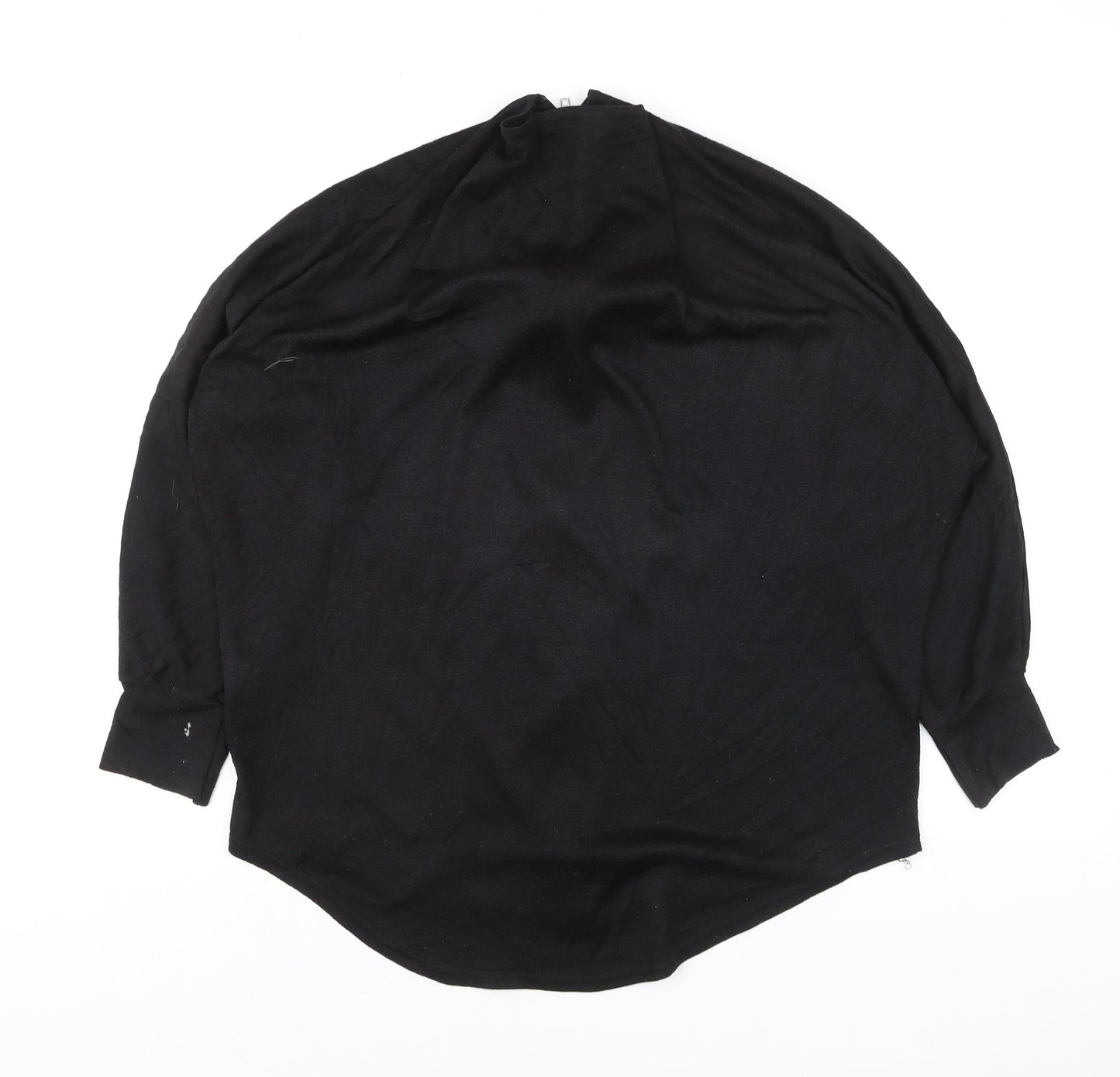 Select Women’s Black Zip Front Kimono Sleeve Blouse Size 14