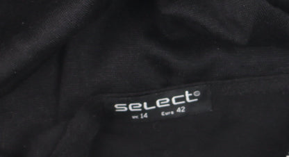 Select Women’s Black Zip Front Kimono Sleeve Blouse Size 14