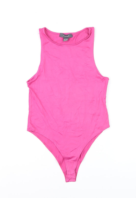 Primark Women’s Pink Sleeveless Cotton Tank Bodysuit Size S