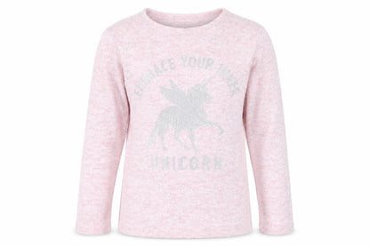 Primark Girls Pink Unicorn Pullover Jumper Long Sleeve 9-10 Years