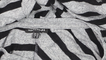 Warehouse Women’s Grey Striped Long Sleeve Pullover Jumper Size 10