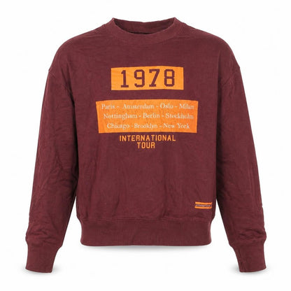 Pull & Bear Men's Red XS Crew Neck Graphic Pullover Jumper