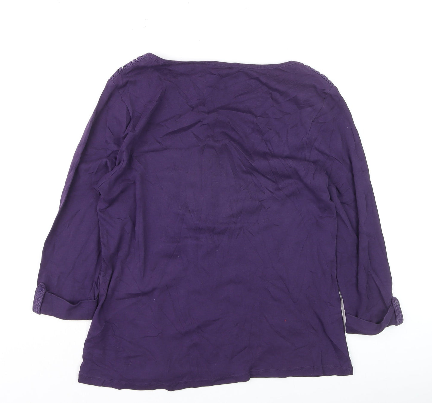 M&Co Women’s Purple 3/4 Sleeve Cotton Blouse Size 18
