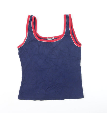 Womens UK Size M Moto Blue Basic Tank