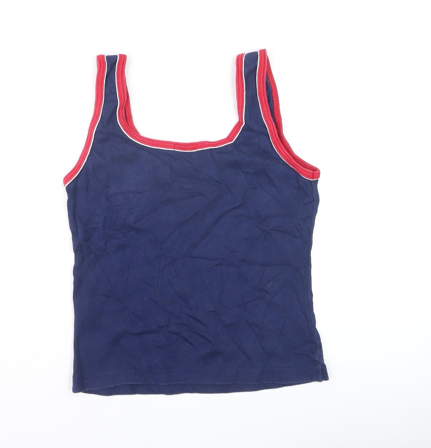 Womens UK Size M Moto Blue Basic Tank