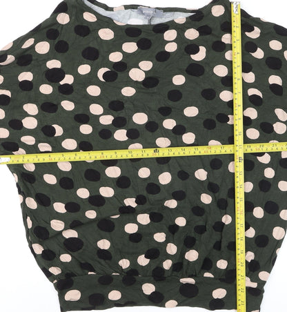 Principles Women’s Green Polka Dot 3/4 Sleeve Pullover Jumper Size 10