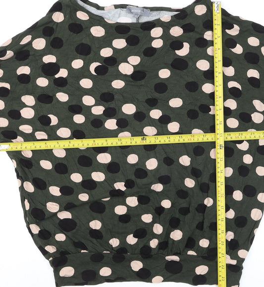 Principles Women’s Green Polka Dot 3/4 Sleeve Pullover Jumper Size 10
