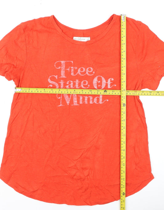 Abercrombie & Fitch Women’s Orange M Basic T-Shirt Free State Of Mind