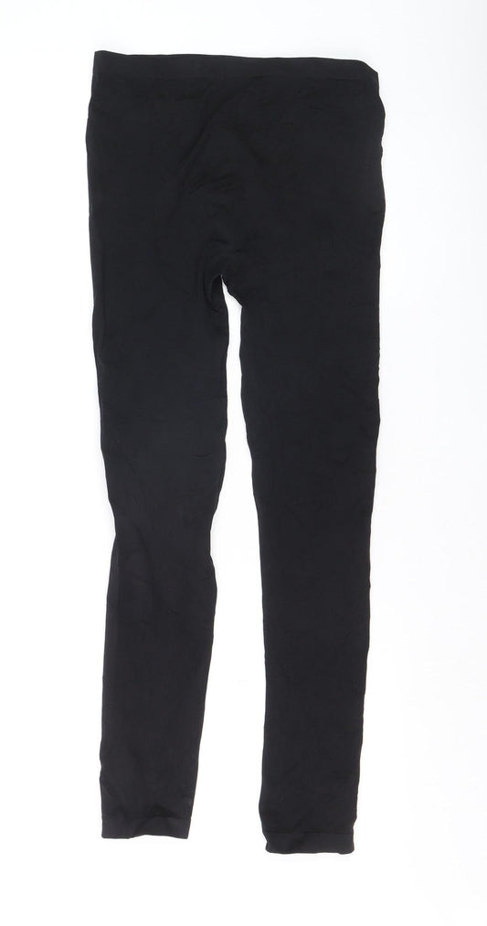 Primark Women's Black Seamless Leggings Size L 14/16 Stretch Comfort